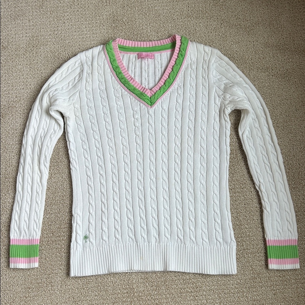 Lilly Pulitzer White Cotton Sweater Small